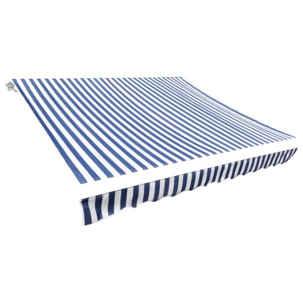 vidaXL Awning Top Sunshade Canvas Blue & White 500x300 cm - Image 1
