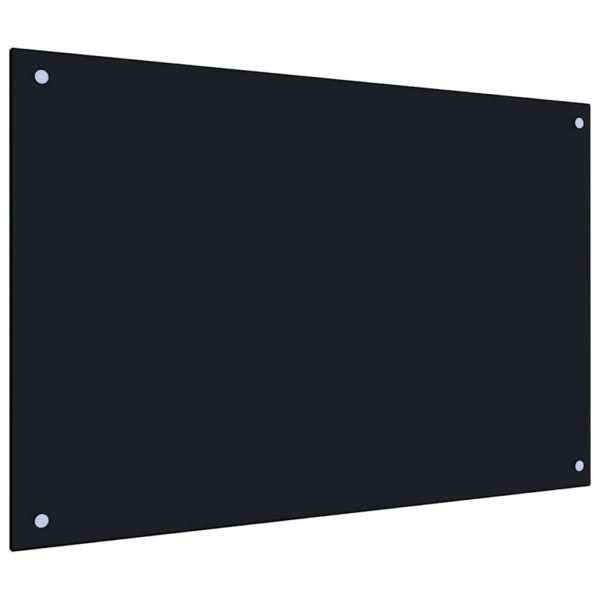 vidaXL Kitchen Backsplash Black 90x60 cm Tempered Glass - Image 5