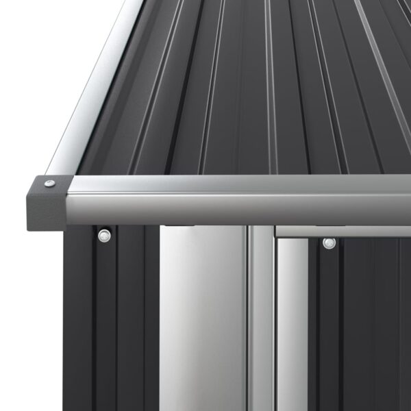 vidaXL Garden Shed Anthracite 180.5x97x209.5 cm Galvanised Steel - Image 5