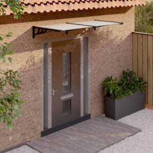 vidaXL Door Canopy Black and Transparent 199x90 cm Polycarbonate