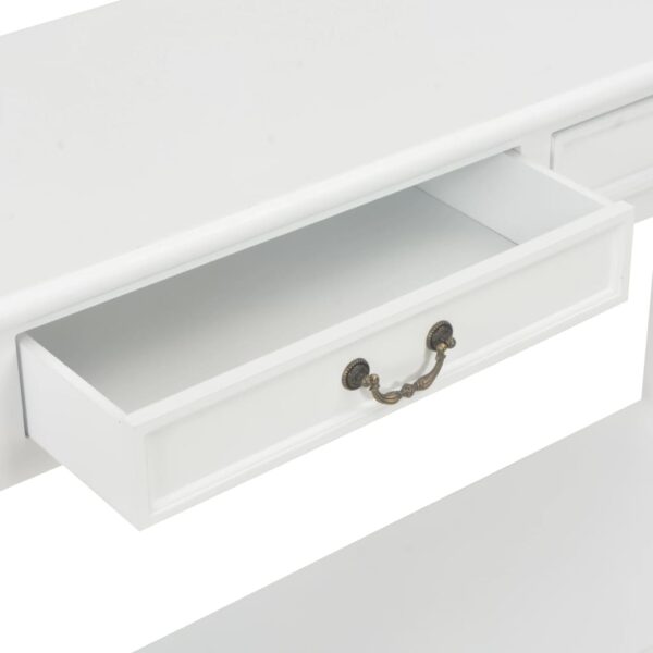 vidaXL Console Table White 110x35x80 cm Wood - Image 8