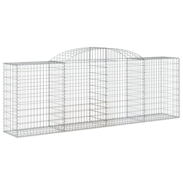 vidaXL Arched Gabion Basket 300x50x100/120 cm Galvanised Iron - Image 2