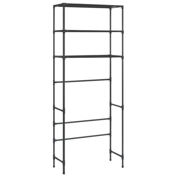 vidaXL 3-Tier Storage Rack over Laundry Machine Black 69x28x169 cm - Image 6