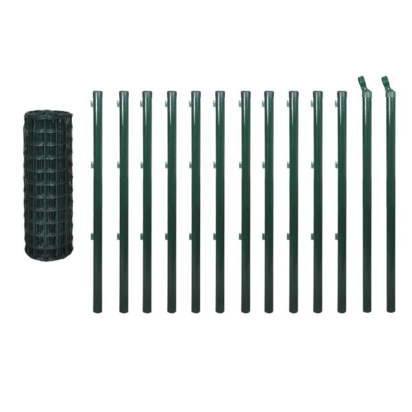 vidaXL Euro Fence Steel 25x1 m Green - Image 2