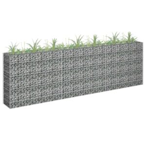 vidaXL Gabion Raised Bed Galvanised Steel 270x30x90 cm