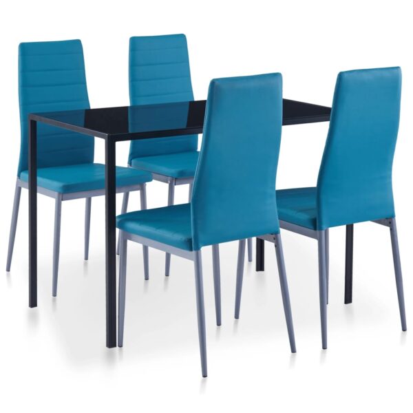 vidaXL Five Piece Dining Set Blue - Image 1