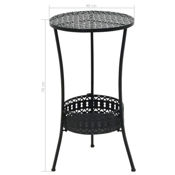 vidaXL Bistro Table Black 40x70 cm Metal - Image 6