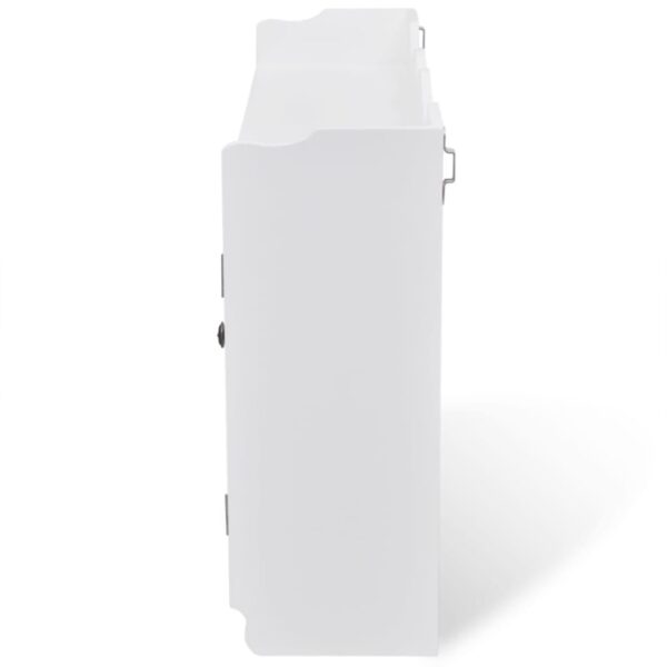 vidaXL Wall Cabinet Display Shelf Book/DVD/Glass Storage White MDF - Image 5