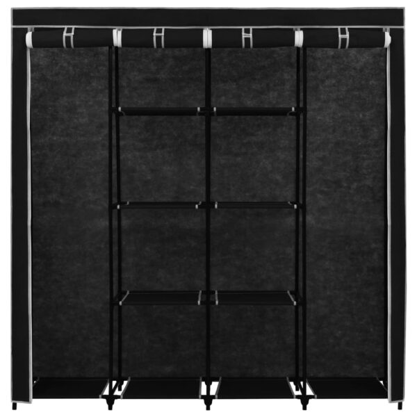 vidaXL Wardrobe with 4 Compartments Black 175x45x170 cm - Image 6