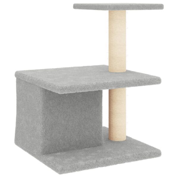 vidaXL Cat Tree with Sisal Scratching Posts Light Grey 48 cm - Image 5