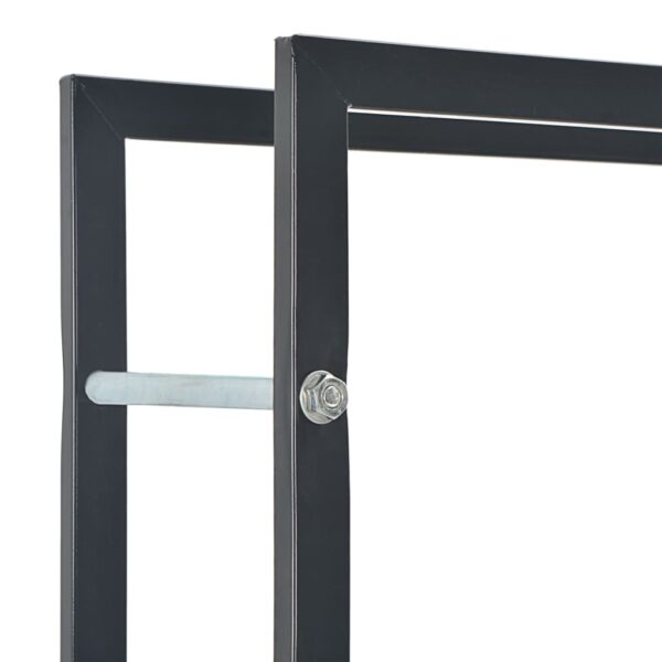 vidaXL Firewood Rack Black 50x20x150 cm Steel - Image 5