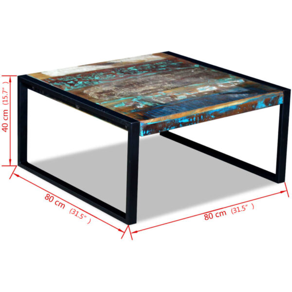 vidaXL Coffee Table Solid Reclaimed Wood 80x80x40 cm - Image 8