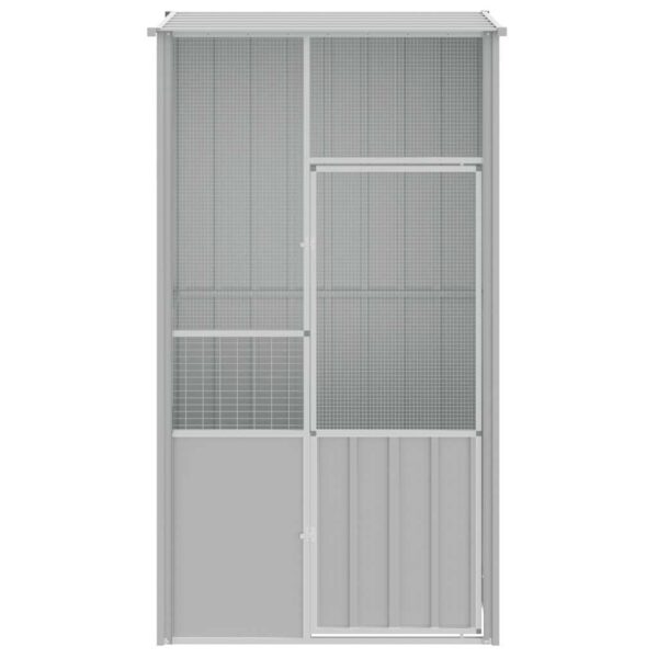 vidaXL Bird Cage Grey 115x78x200 cm Galvanised Steel - Image 3