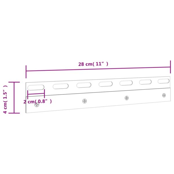 vidaXL Connecting Plates 4 pcs Silver 28 cm Stainless Steel - Image 6
