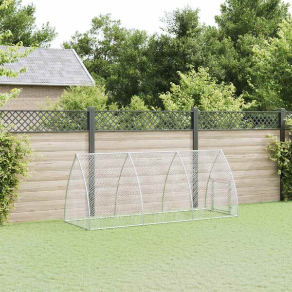 vidaXL Chicken Cage Silver 300x105x120 cm Galvanised Steel - Image 3