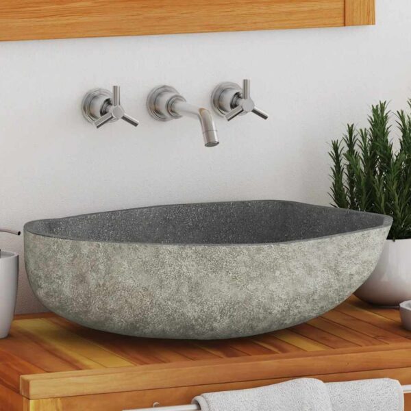 vidaXL Basin River Stone Oval (45-53)x(34-41) cm - Image 1