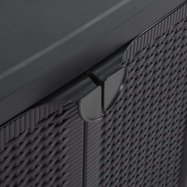 vidaXL Garden Storage Cabinet Black 65x45x88 cm PP Rattan - Image 8