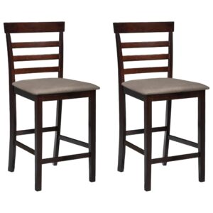 vidaXL Bar Chairs 2 pcs Brown Fabric