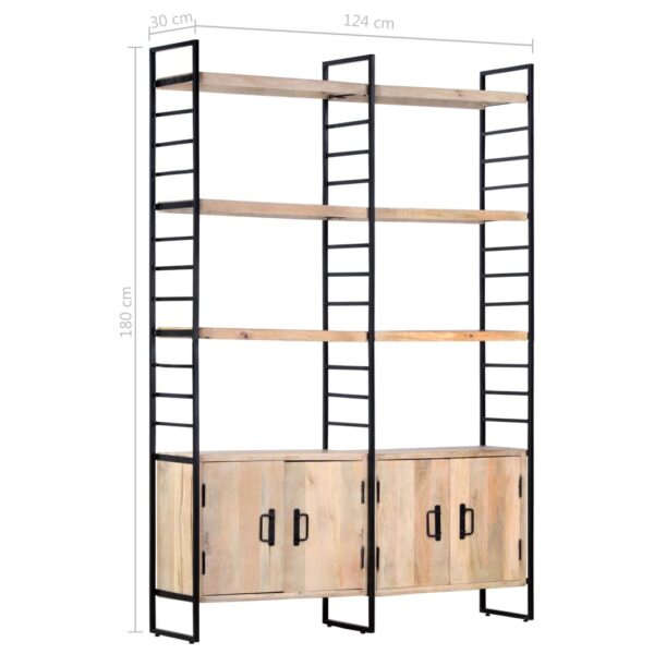 vidaXL 4-Tier Bookcase 124x30x180 cm Solid Mango Wood - Image 10
