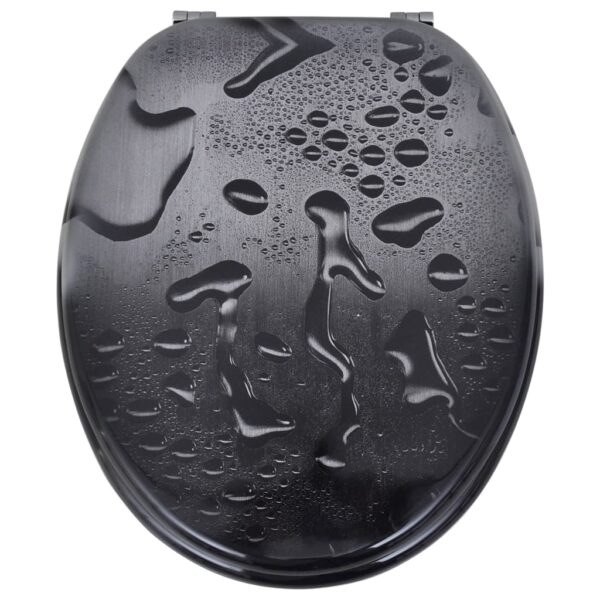 vidaXL Toilet Seats with Hard Close Lids MDF Water - Image 4