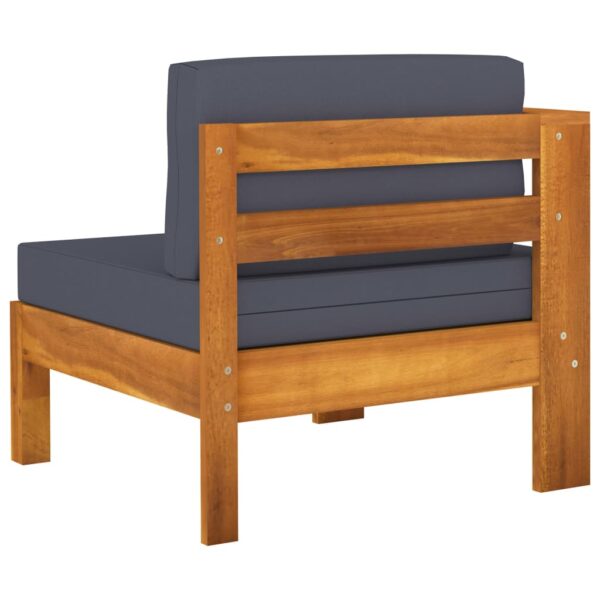 vidaXL 10 Piece Garden Lounge Set with Dark Grey Cushions Acacia Wood - Image 6