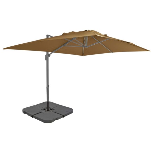 vidaXL Garden Parasol with Portable Base Taupe - Image 1