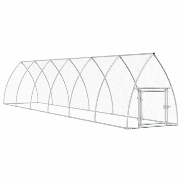 vidaXL Chicken Cage Silver 600x105x120 cm Galvanised Steel - Image 2