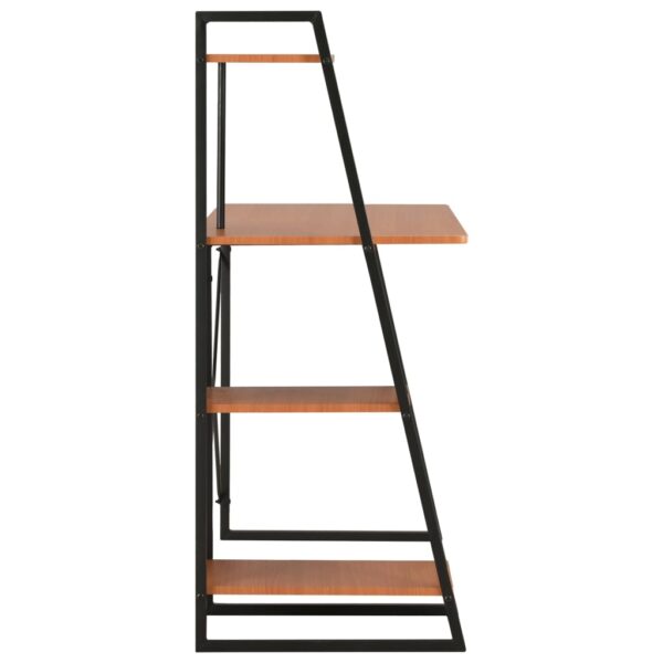vidaXL Desk with Shelving Unit Black and Brown 102x50x117 cm - Image 4