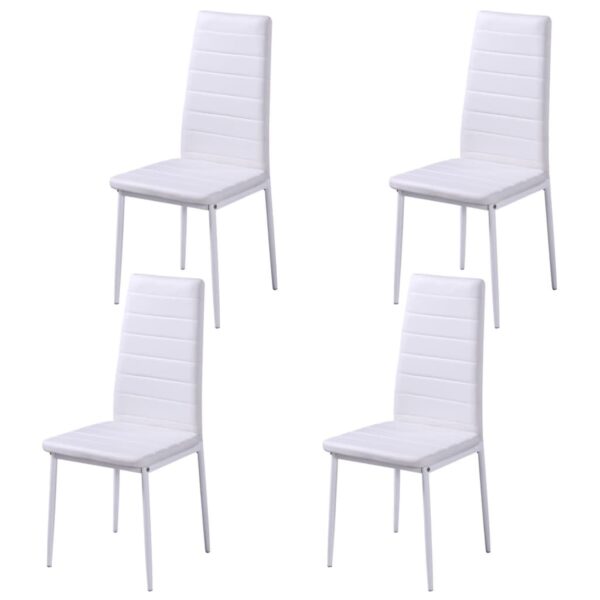 vidaXL Five Piece Dining Table Set Black and White - Image 5