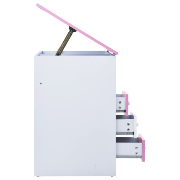 vidaXL Children Drawing Study Desk Tiltable Pink and White - Image 3