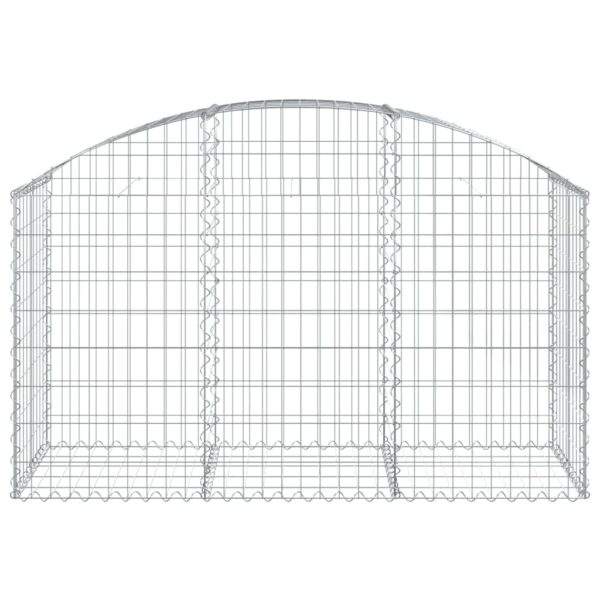 vidaXL Arched Gabion Basket 150x50x80/100 cm Galvanised Iron - Image 3