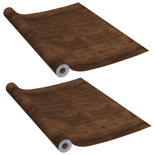 vidaXL Self-adhesive Door Films 2 pcs Dark Oak 210x90 cm PVC - Image 2