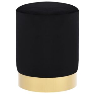 vidaXL Stool Black and Gold Velvet 28 x 36 cm