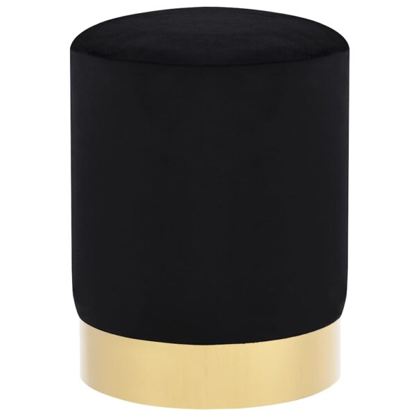vidaXL Stool Black and Gold Velvet 28 x 36 cm - Image 1