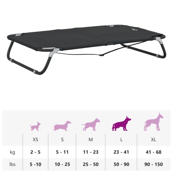 vidaXL Dog Bed Foldable Anthracite Oxford Fabric and Steel - Image 11