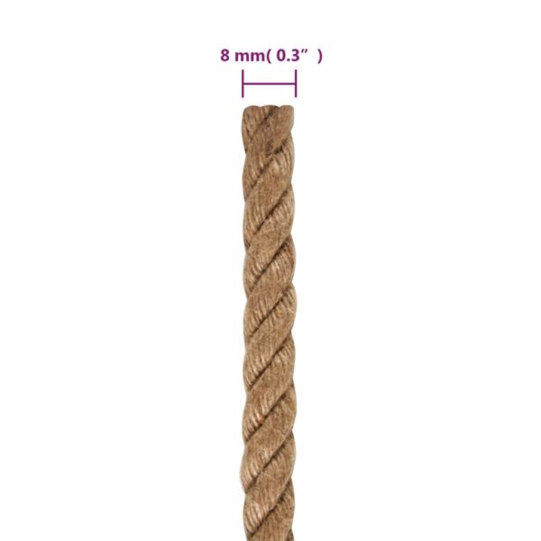 vidaXL Jute Rope 50 m Long 8 mm Thick - Image 6