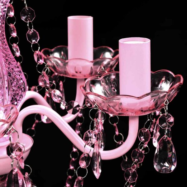 vidaXL Crystal Light 5 Bulbs Pink - Image 7
