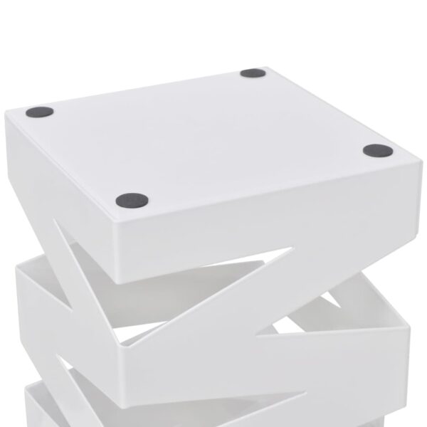 White Square Umbrella Stand Storage Holder Walking Stick Steel 48.5 cm - Image 3