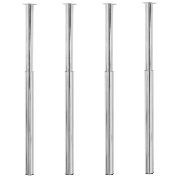 vidaXL Telescopic Table Legs 4 pcs Chrome 710 mm-1100 mm - Image 1