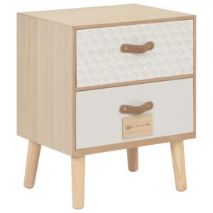 vidaXL Bedside Cabinet with 2 Drawers 40x30x49.5 cm Solid Pinewood