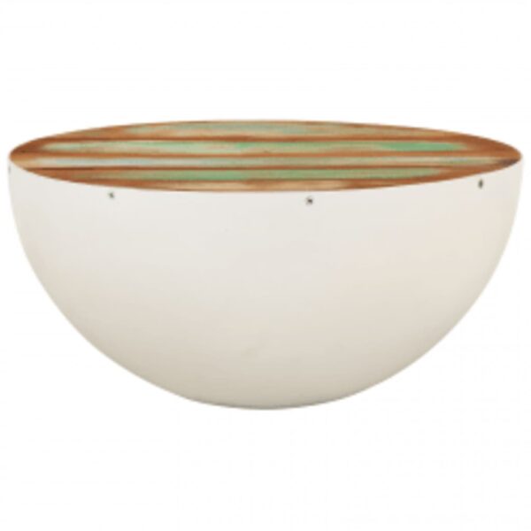 vidaXL Bowl Shaped Coffee Table Solid Reclaimed Wood 60x60x30 cm - Image 9