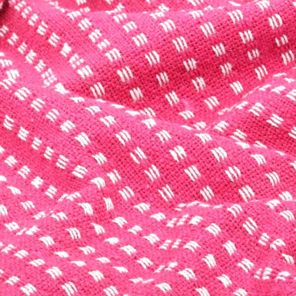 vidaXL Throw Cotton Squares 220x250 cm Pink - Image 5