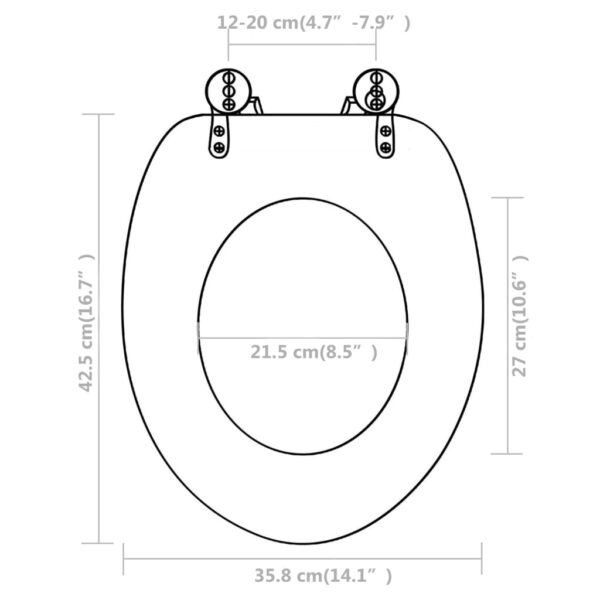 vidaXL Toilet Seats with Lids 2 pcs MDF White - Image 9