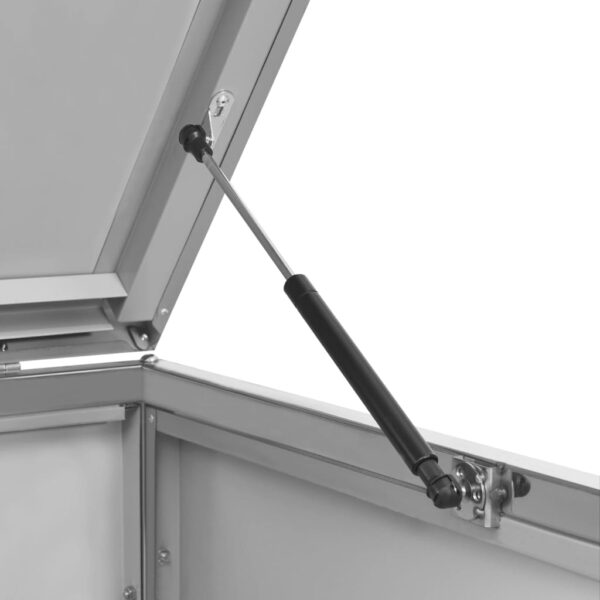 vidaXL Double Wheelie Bin Shed 138x77.5x112.5 cm Stainless Steel - Image 8