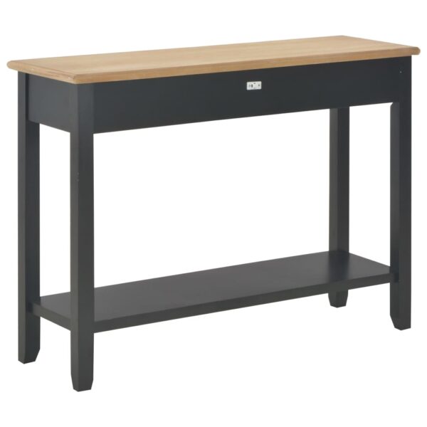 vidaXL Console Table Black 110x35x80 cm Wood - Image 5