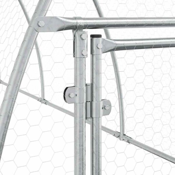 vidaXL Chicken Cage Silver 600x105x120 cm Galvanised Steel - Image 9