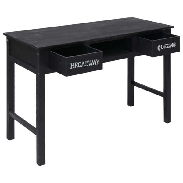 vidaXL Console Table Black 110x45x76 cm Wood - Image 2