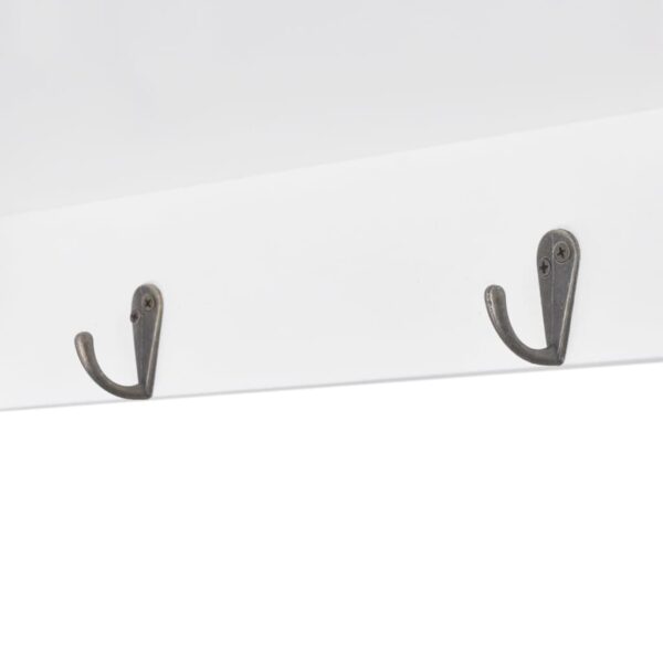 vidaXL Wall Cabinet Display Shelf Book/DVD/Glass Storage White MDF - Image 7