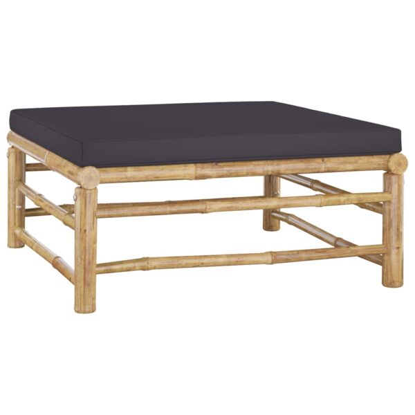 vidaXL 10 Piece Garden Lounge Set with Dark Grey Cushions Bamboo - Image 9