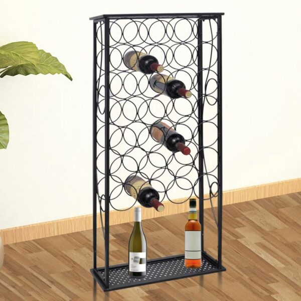 vidaXL Wine Rack for 28 Bottles Metal - Image 1
